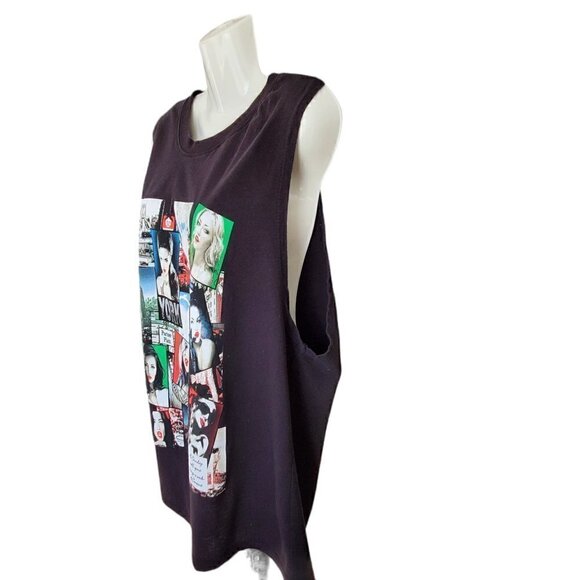 BLACK GRAPHIC PRINT MUSCLE TOP SIZE 3X - Picture 2 of 5